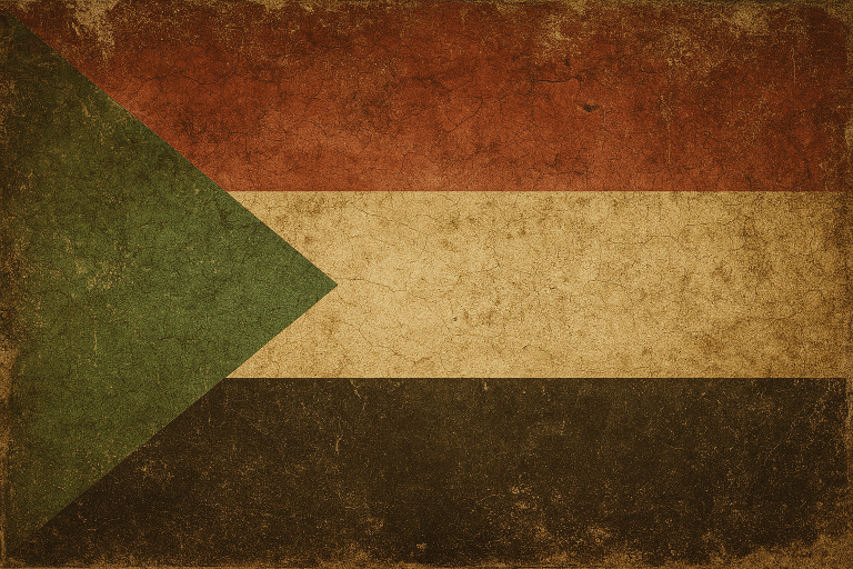 Bandiera nazionale del Sudan, simbolo del Paese al centro della crisi umanitaria affrontata dall’iniziativa ‘Italia per il Sudan
